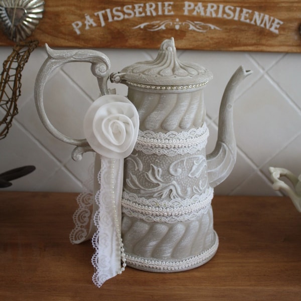 Cafetière décorative , cafetière shabby chic , déco cuisine