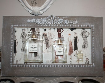 Cadre thème parfum , cadre décoratif , décoration murale féminine