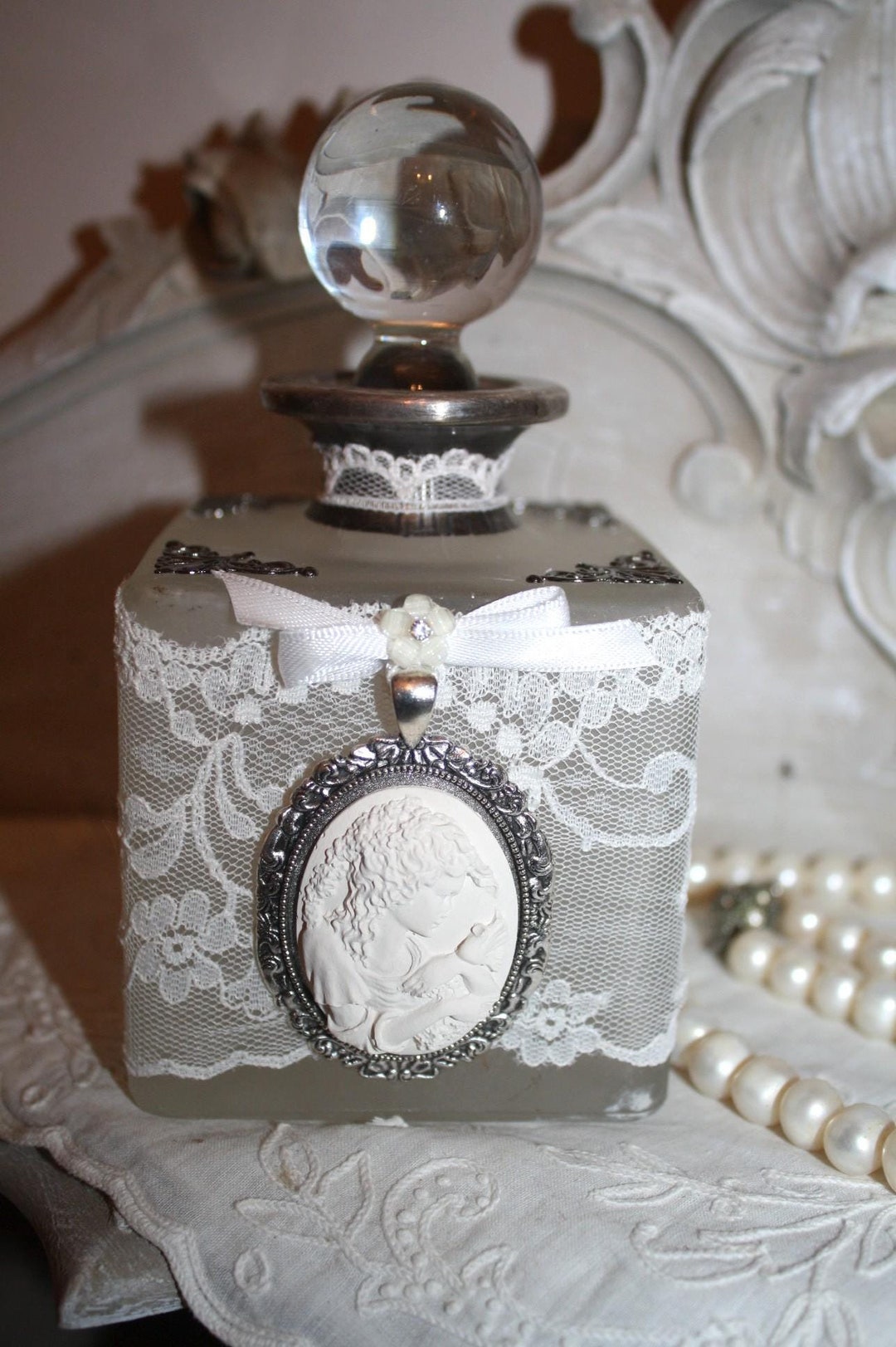 Flacon de parfum ancien en cristal d'argent - Argent - - Catawiki