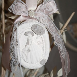 Hanglamp van gips, geurend gips, shabby chic decor