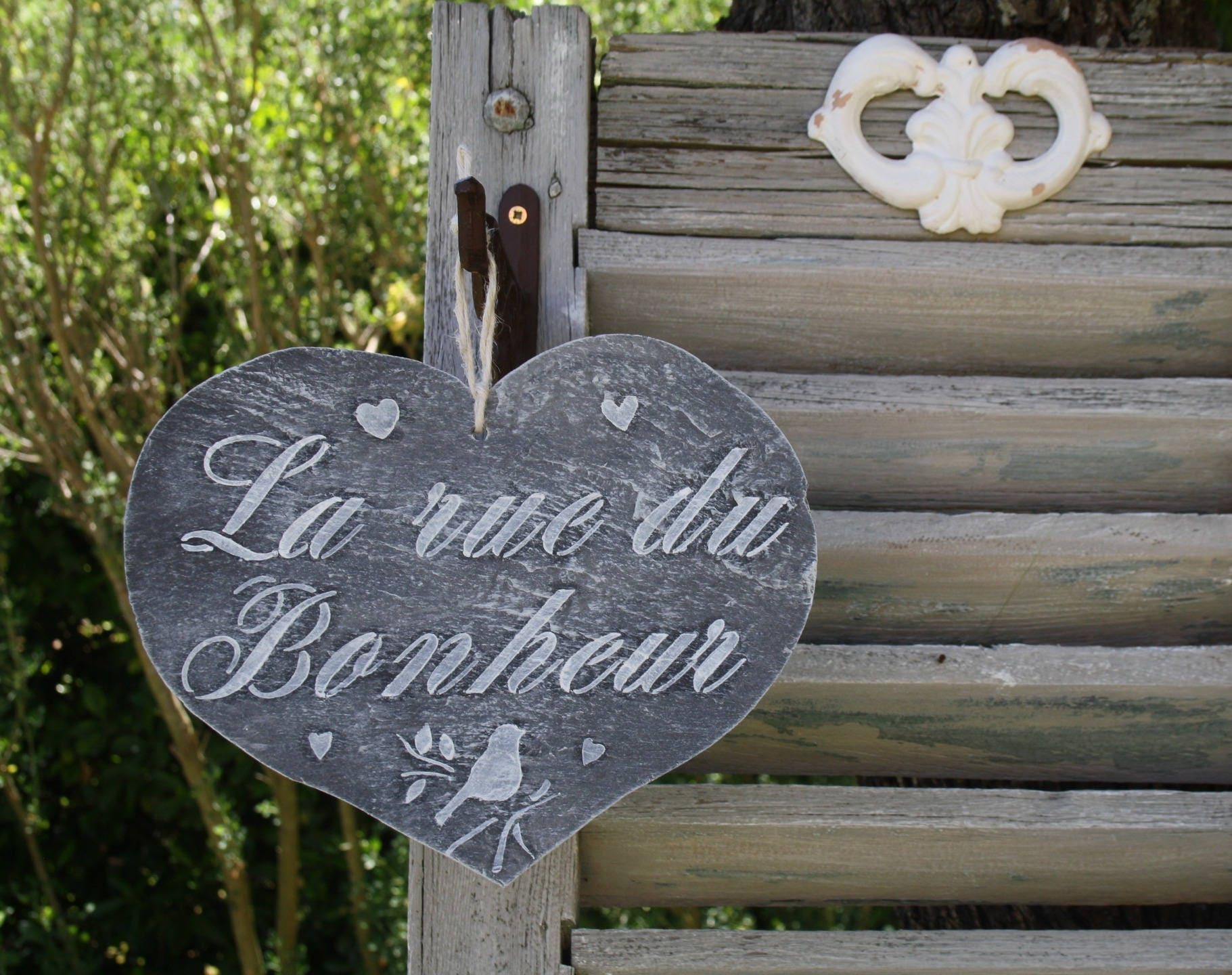 Coeur en Ardoise , Décorative Deco de Jardin