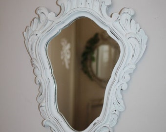 Miroir baroque , miroir bois , miroir ancien patiné