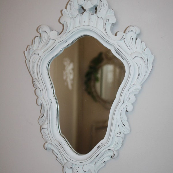 Miroir baroque , miroir bois , miroir ancien patiné