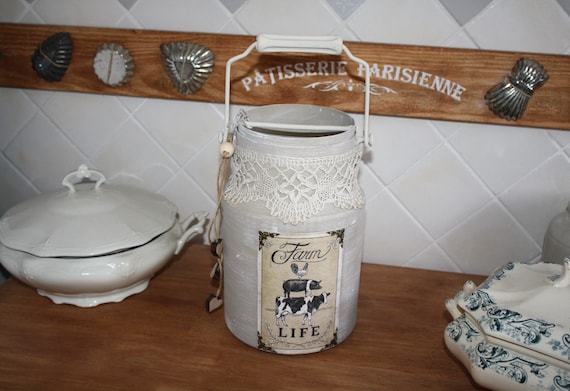 French shabby chic café au lait bowl by VintageDecorFrancais