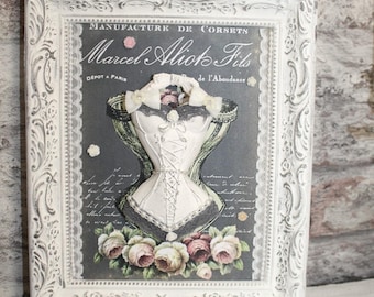 Corset theme frame, decorative frame, shabby frame