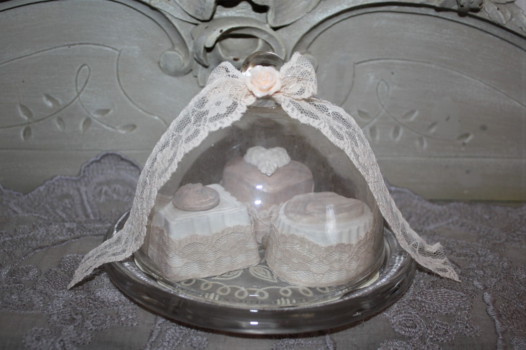 Cloche et Ses Mignardises , Plâtre Parfumé Cloche Shabby