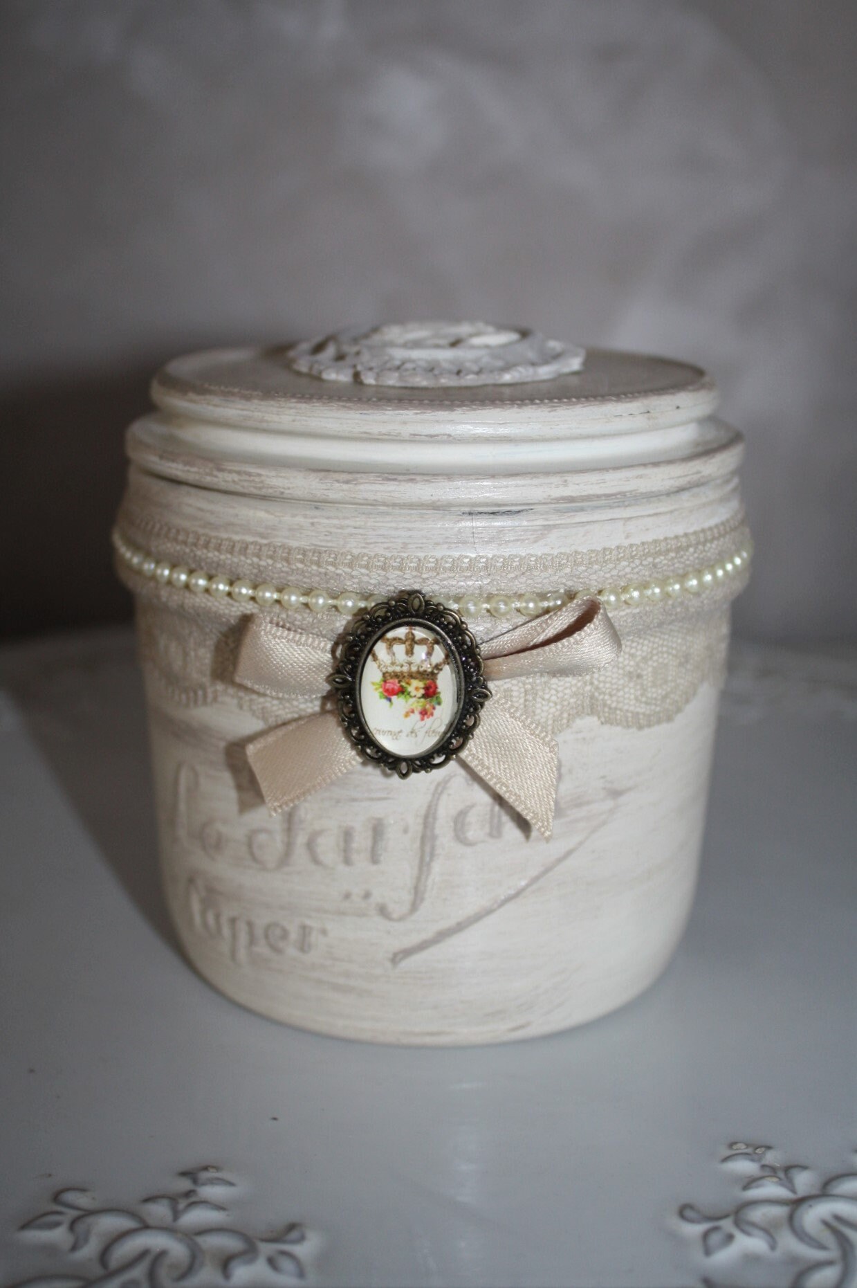 Bocal Le Parfait , Bonbonnière Pot Shabby Chic ,