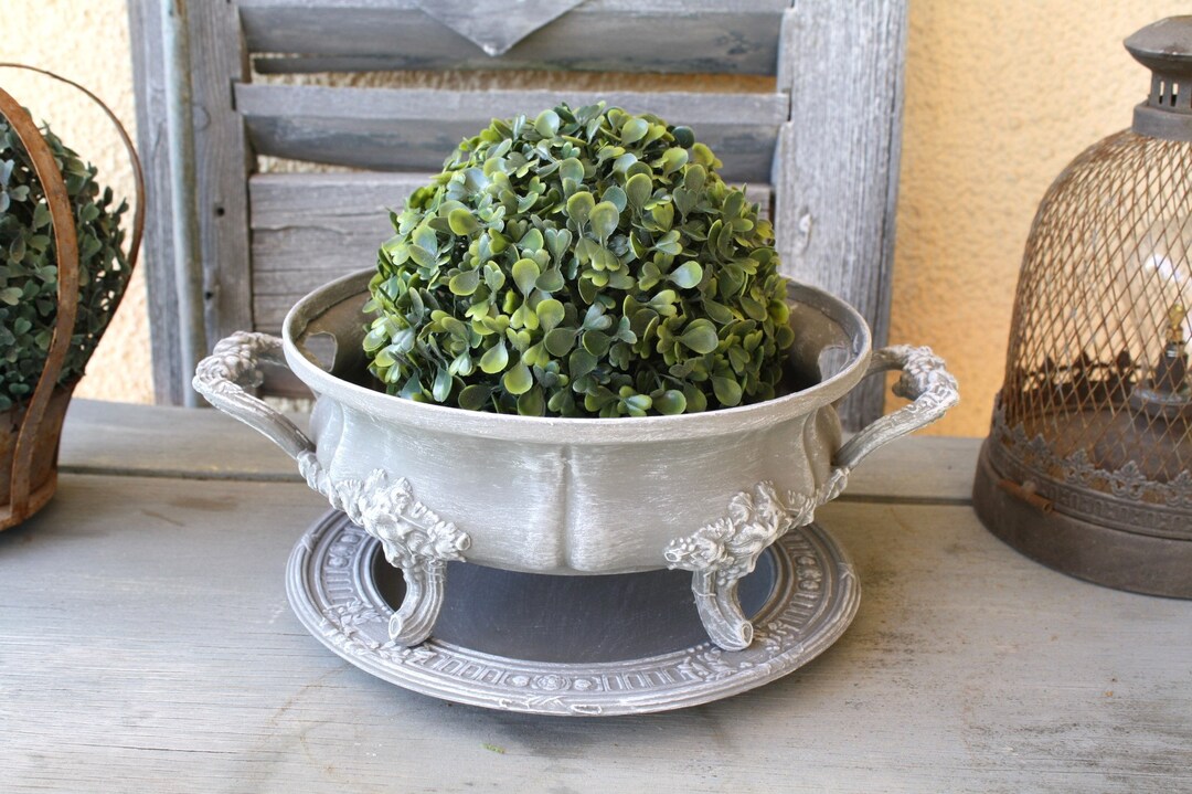 Grand Réchaud Chauffe-plat En Métal Argenté, Diamètre 25cm, Vintage