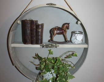 Revisited sieve, shelf, wall decoration