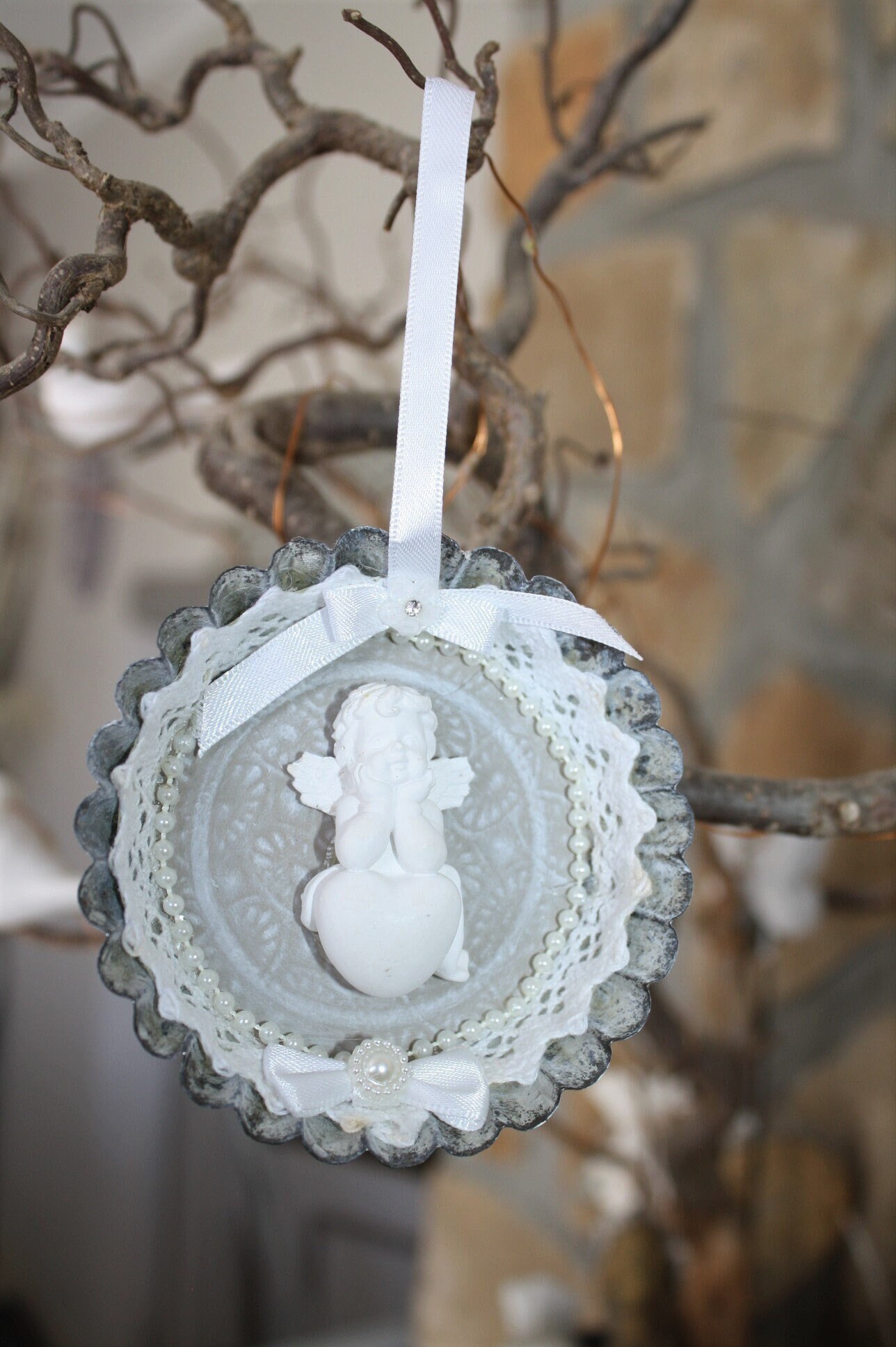 Suspension , Déco Shabby Moule A Tarte Revisité