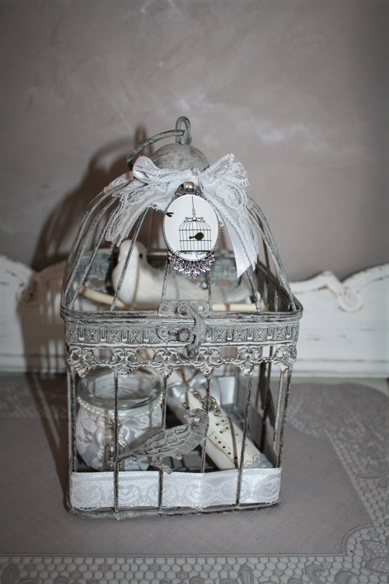 Cage A Oiseaux Cage , Décorative Shabby Chic