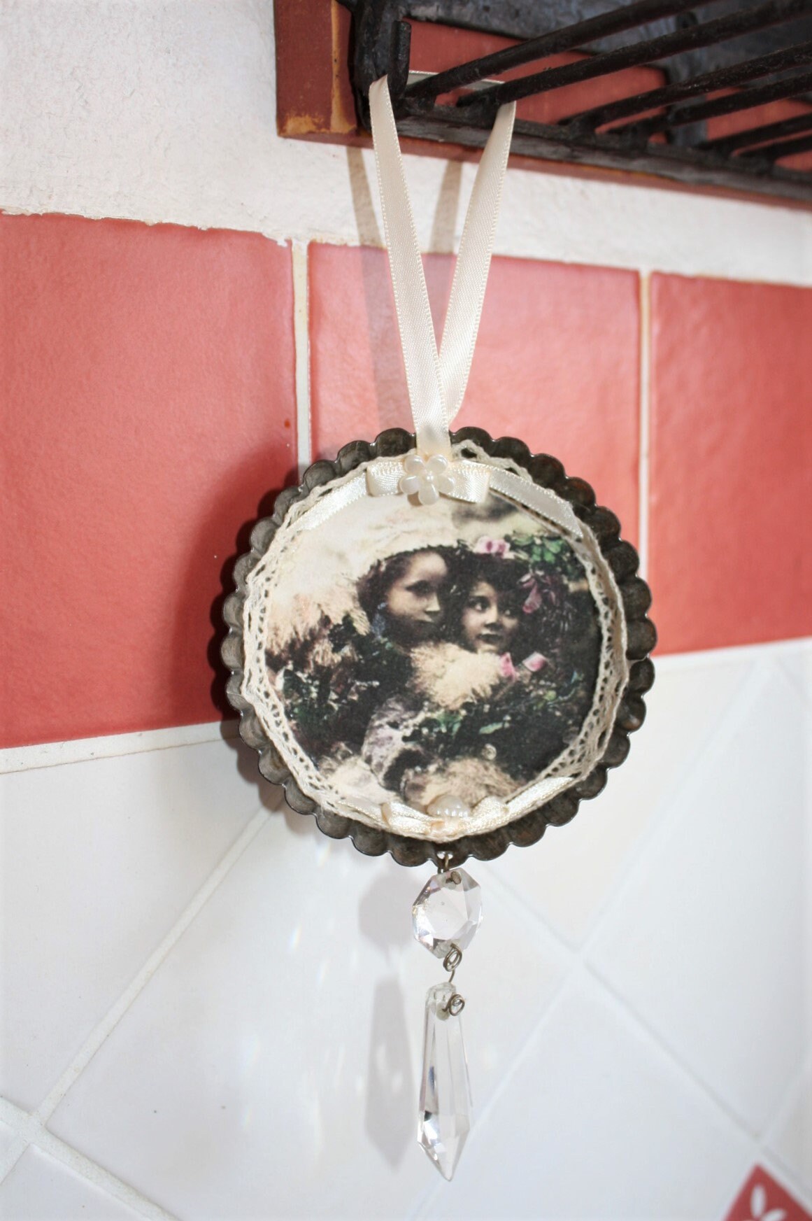 Suspension , Moule A Tarte Revisité Décor Shabby