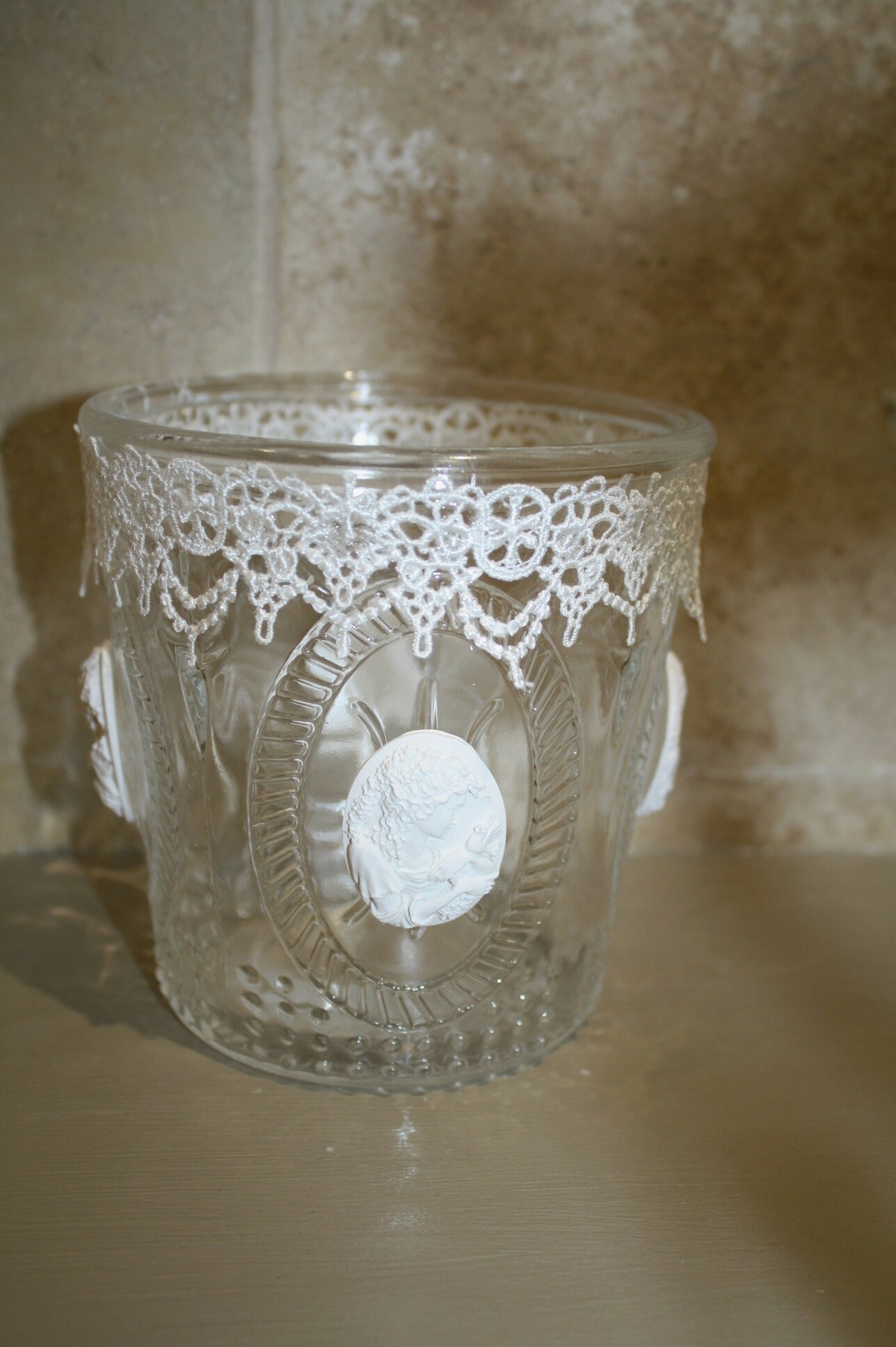 Pot Verre , Pot Décoratif Shabby