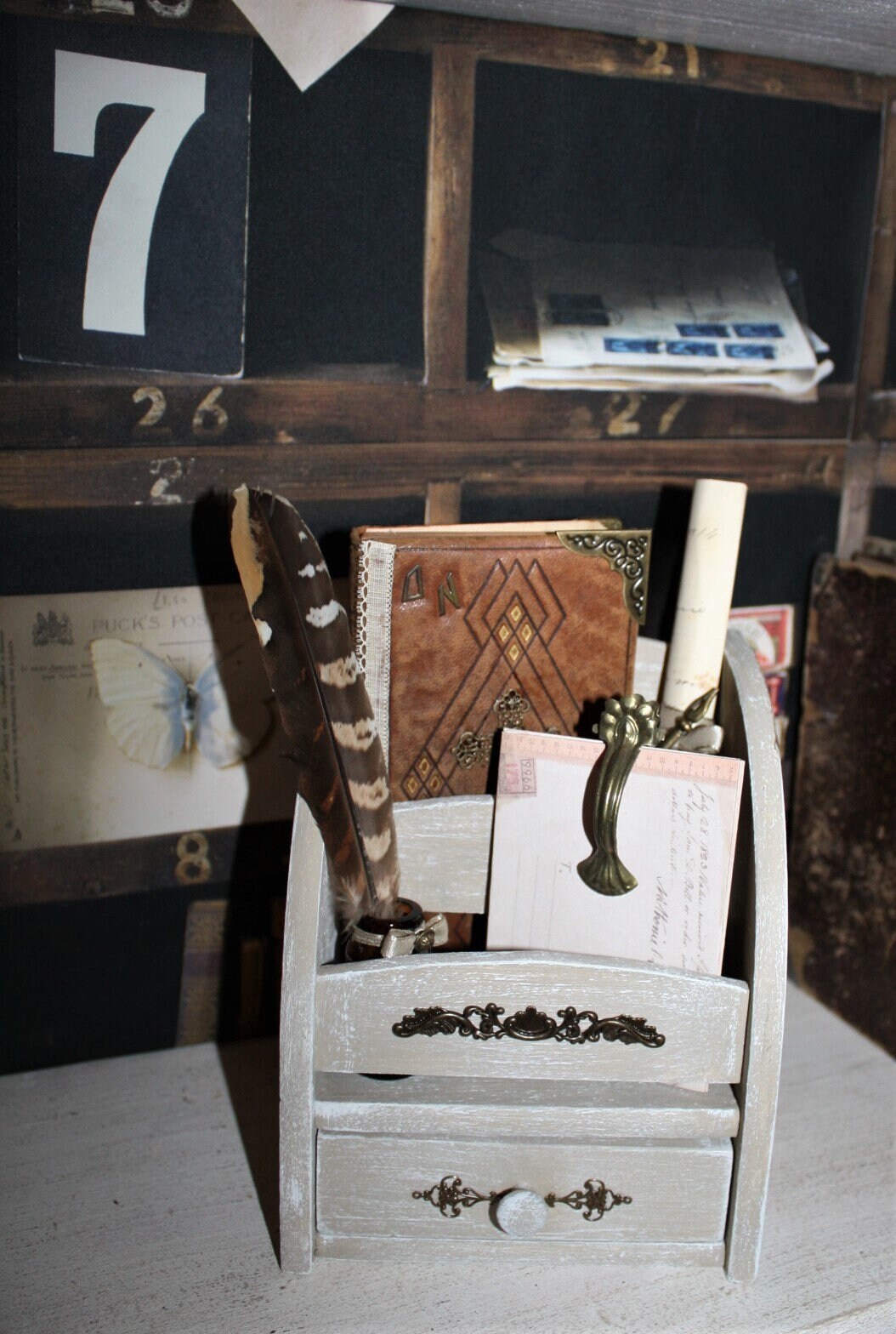 Organiseur de Courrier, Porte Courrier Décoratif , Décoration Bureau