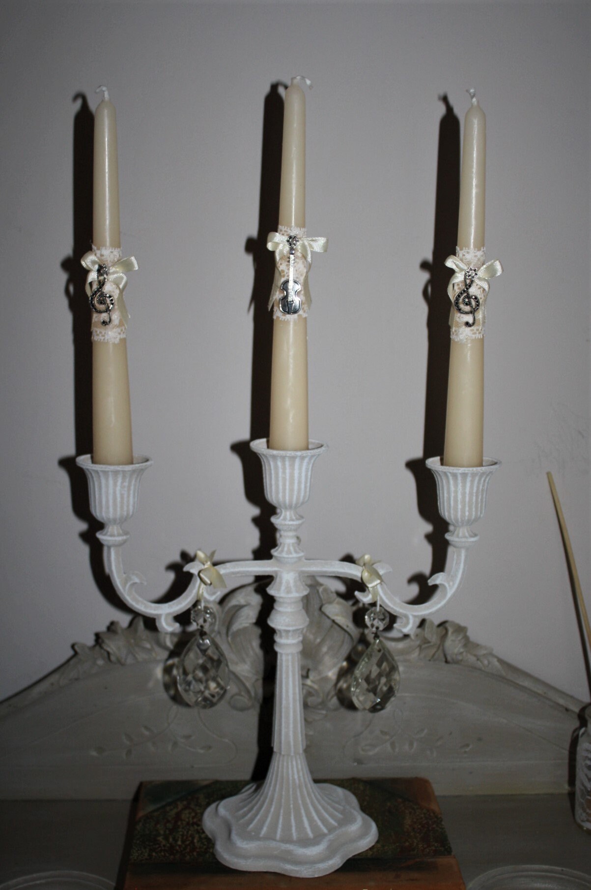 Candélabre , Bougeoir Décoration Shabby ,