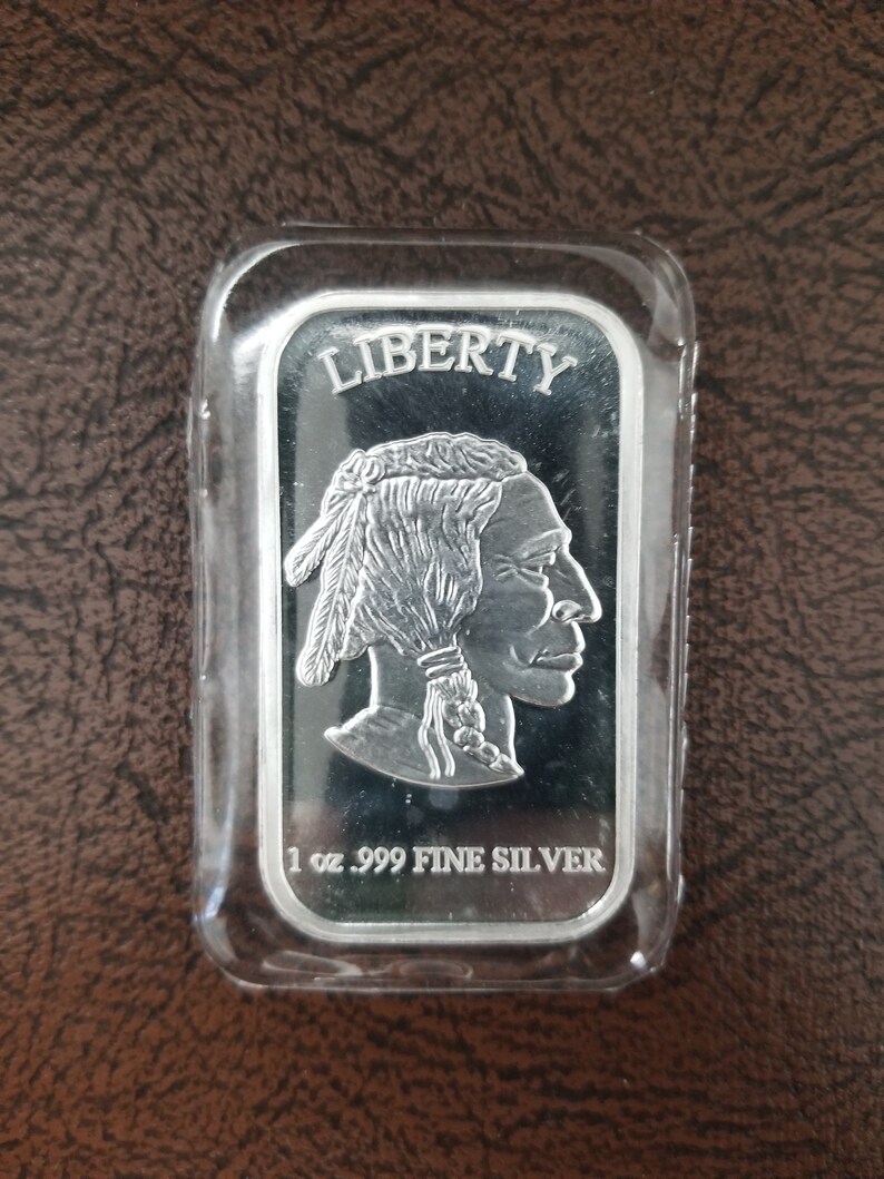 1 Troy oz .999 Silver art bar In God We Trust