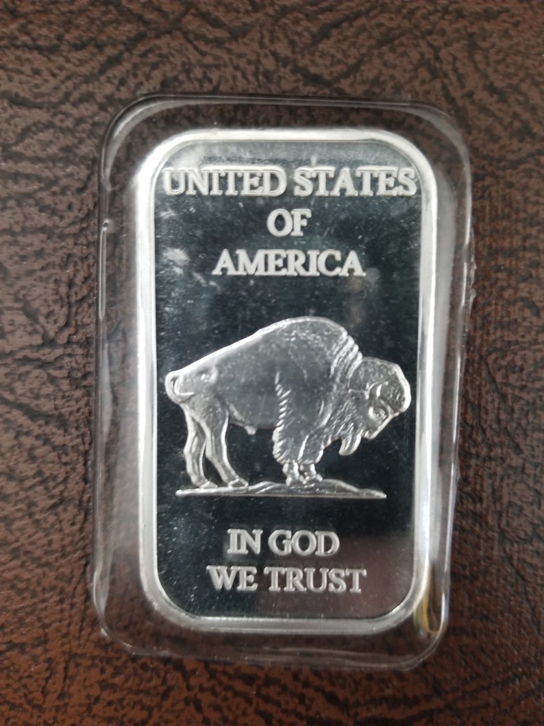1 Troy oz .999 Silver art bar In God We Trust