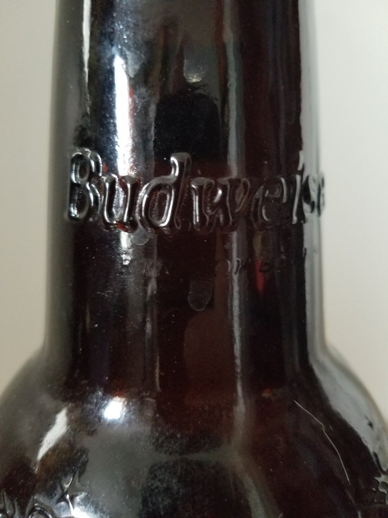 Vintage Brown Glass Budweiser Beer Bottle. THIS IS HUGE Etsy