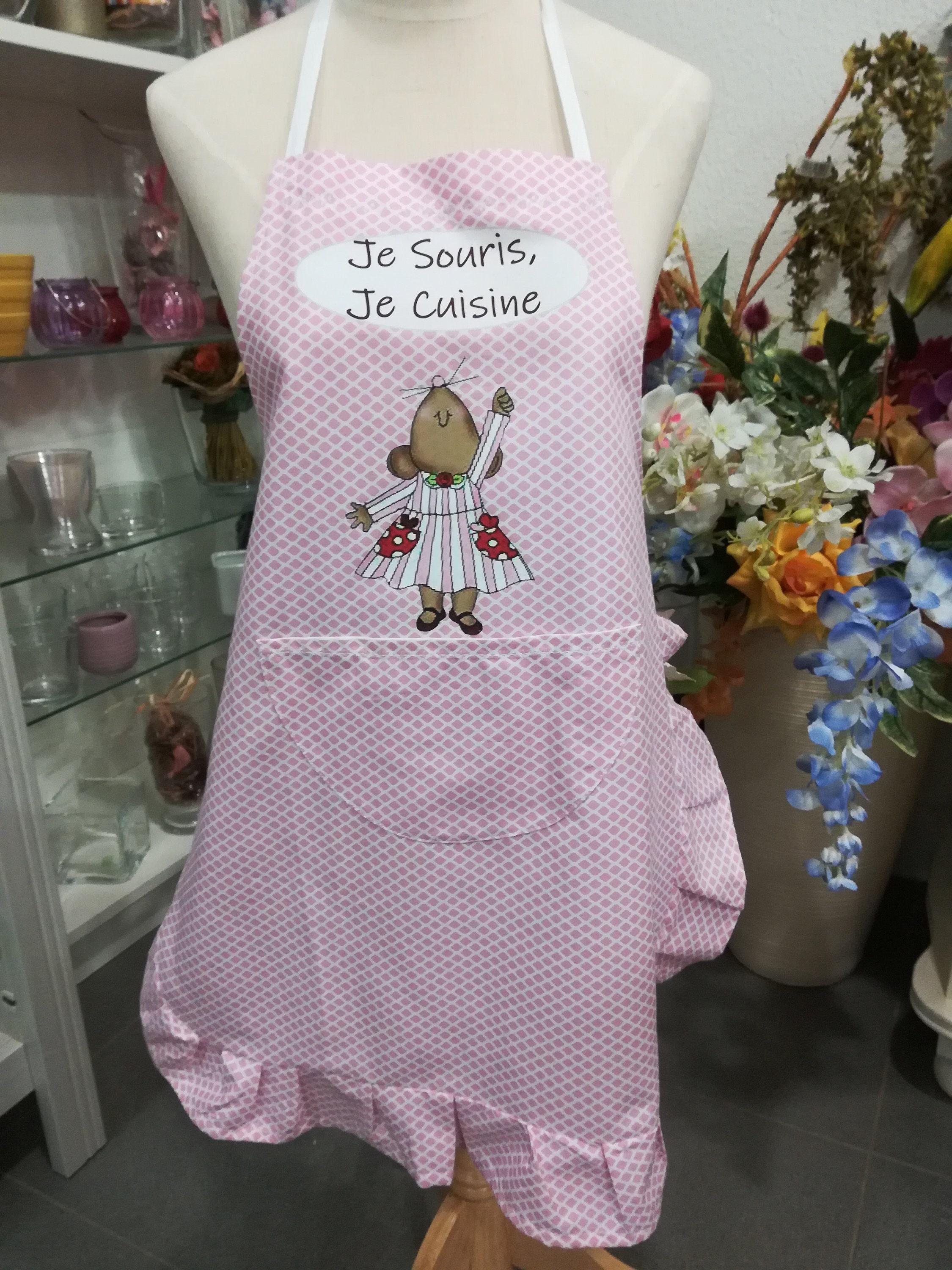 Tablier avec Transfert Bulle Je Souris, Je Cuisine