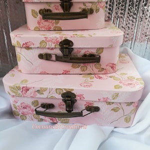 Caja de regalo con forma de MALETA Shabby Pink 03