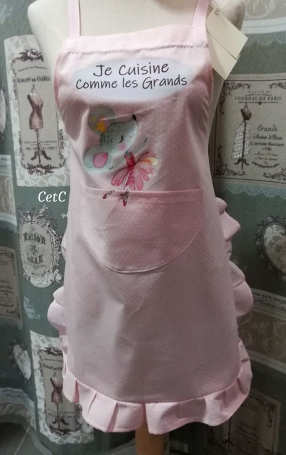 Tablier Enfant Original. Tite Souris Danseuse Bulle Je Cuisine Comme Les Grands