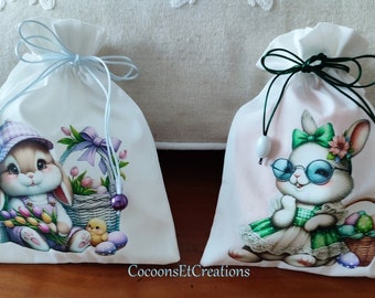 Gift bag for Easter, Passover, birthday... Gift bag, in fancy cotton fabric G33
