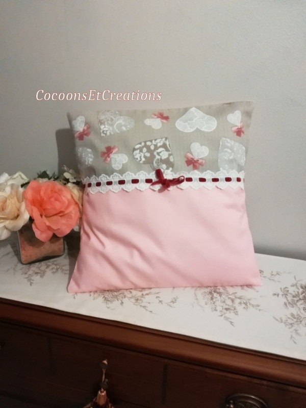 Originale Housse de Coussin, Style Shabby Chic 02