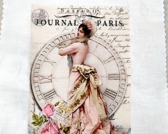 Appliqué transfert 89: Journal de Paris, belle dame 1800