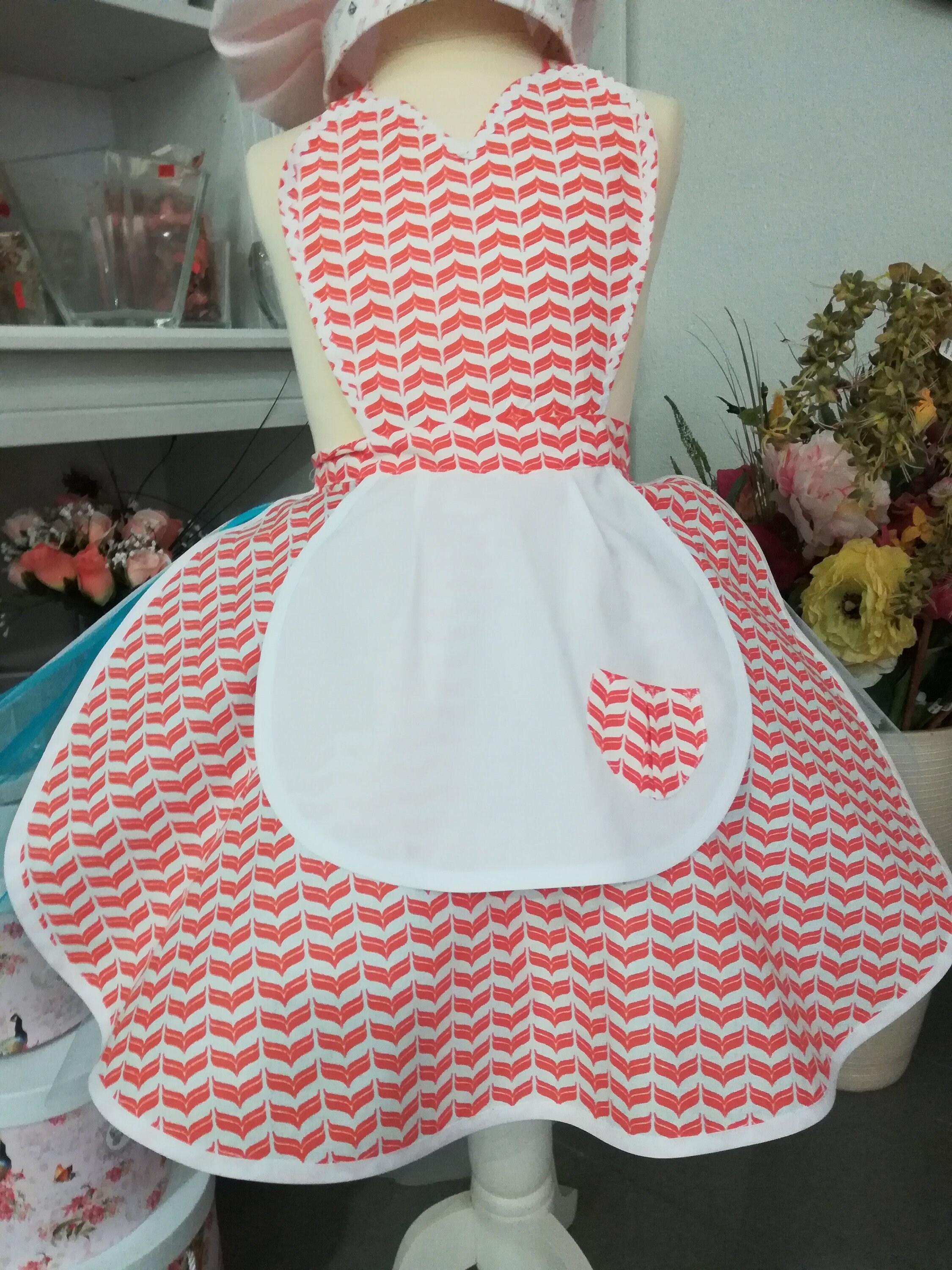 Tablier Enfant Rétro et Son Sac Cadeau Réutilisable Offert, Style Vintage 05