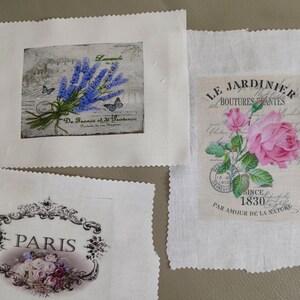 Lot de 3 appliqués transferts sur tissu