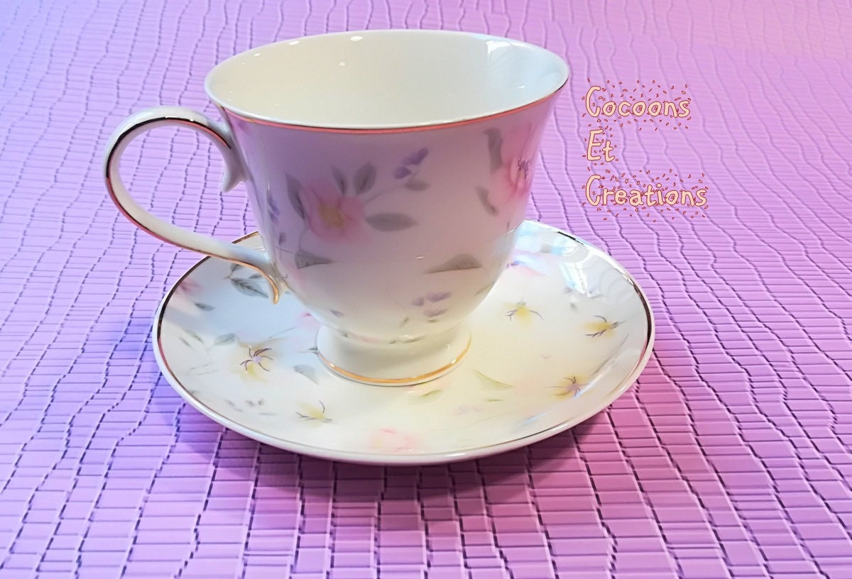 Elégante Tasse à Thé en Porcelaine; Style Anglais Vintage