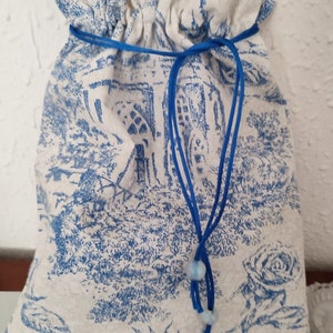 Pochette cadeau Tissu toile de Jouy...A012