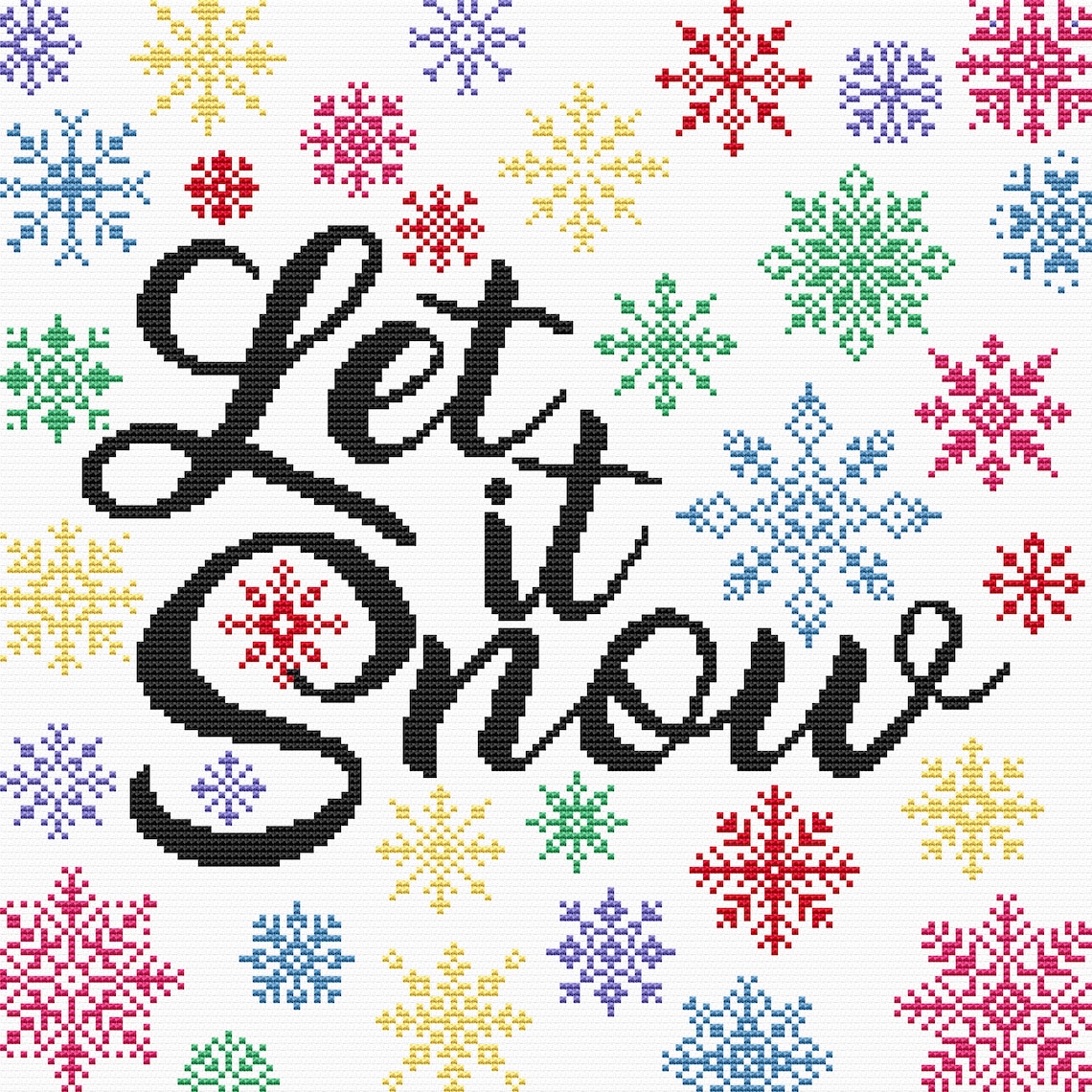 Let it snow cross stitch pattern PDF Winter cross stitch Etsy