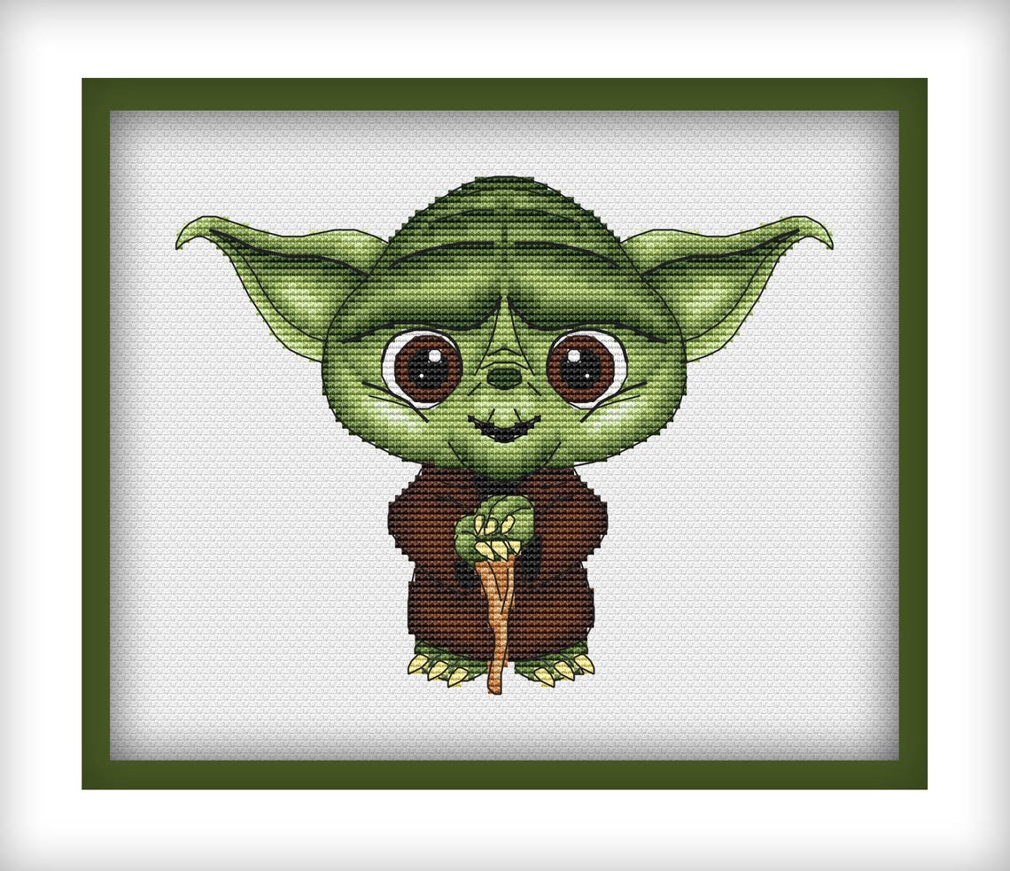 Yoda Cross stitch pattern PDF Star wars cross stitch Movie Etsy