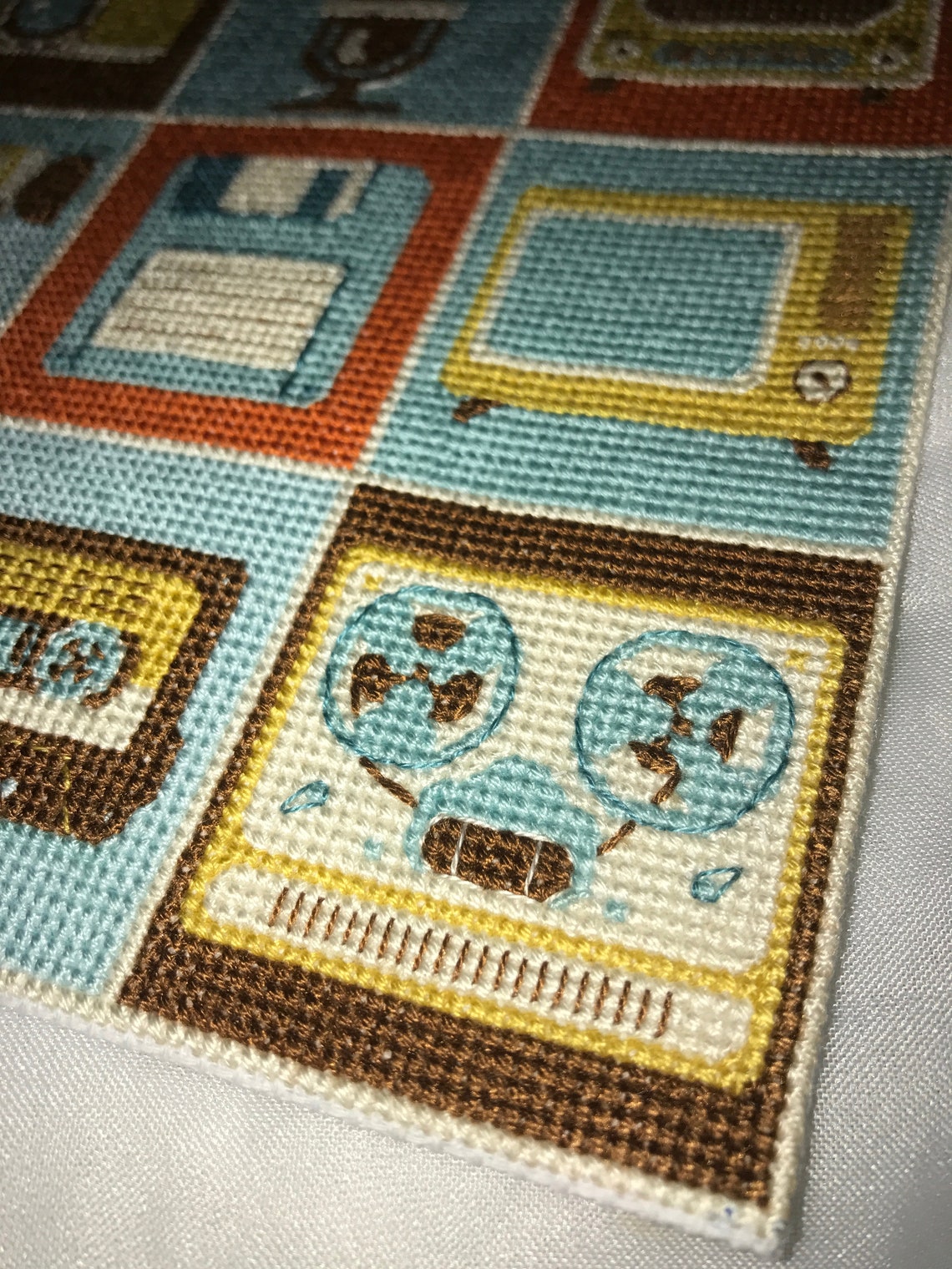 Retro Media Collage cross stitch pattern PDF Vintage cross Etsy