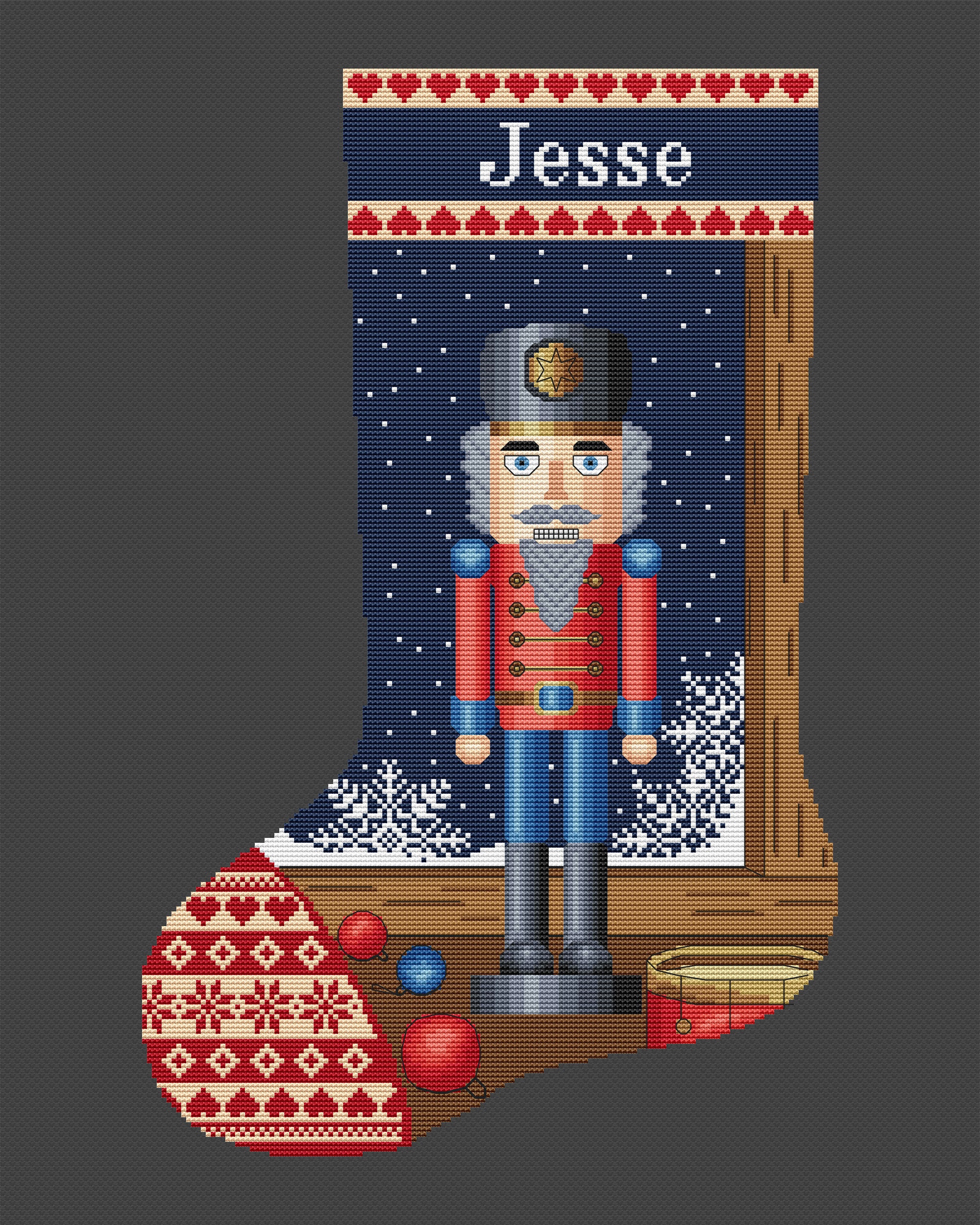 Christmas stocking counted cross stitch pattern PDF | Etsy