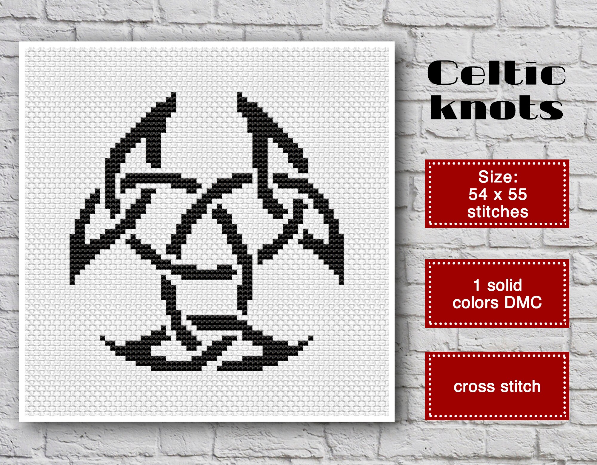 Viking symbols cross stitch pattern PDF Valknut Helm of Awe Etsy