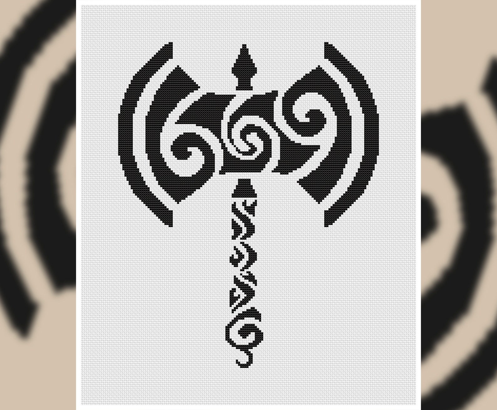 Viking Cross Stitch Pattern PDF Battle Ax Cross Stitch Chart Etsy