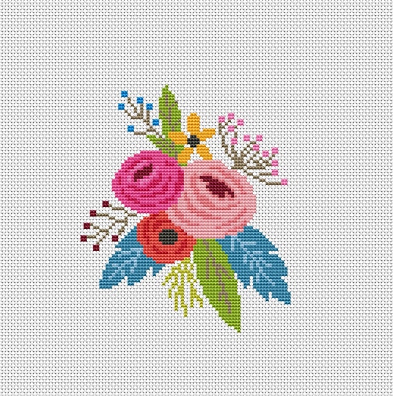 Cross Stitch Flower Charts