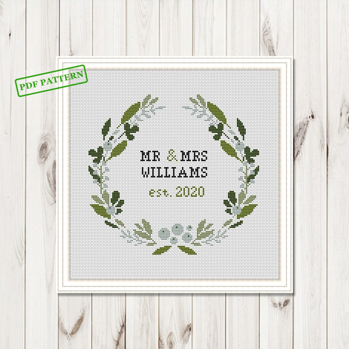 Custom Wedding Cross Stitch Pattern for Couple Modern Gifts | Etsy