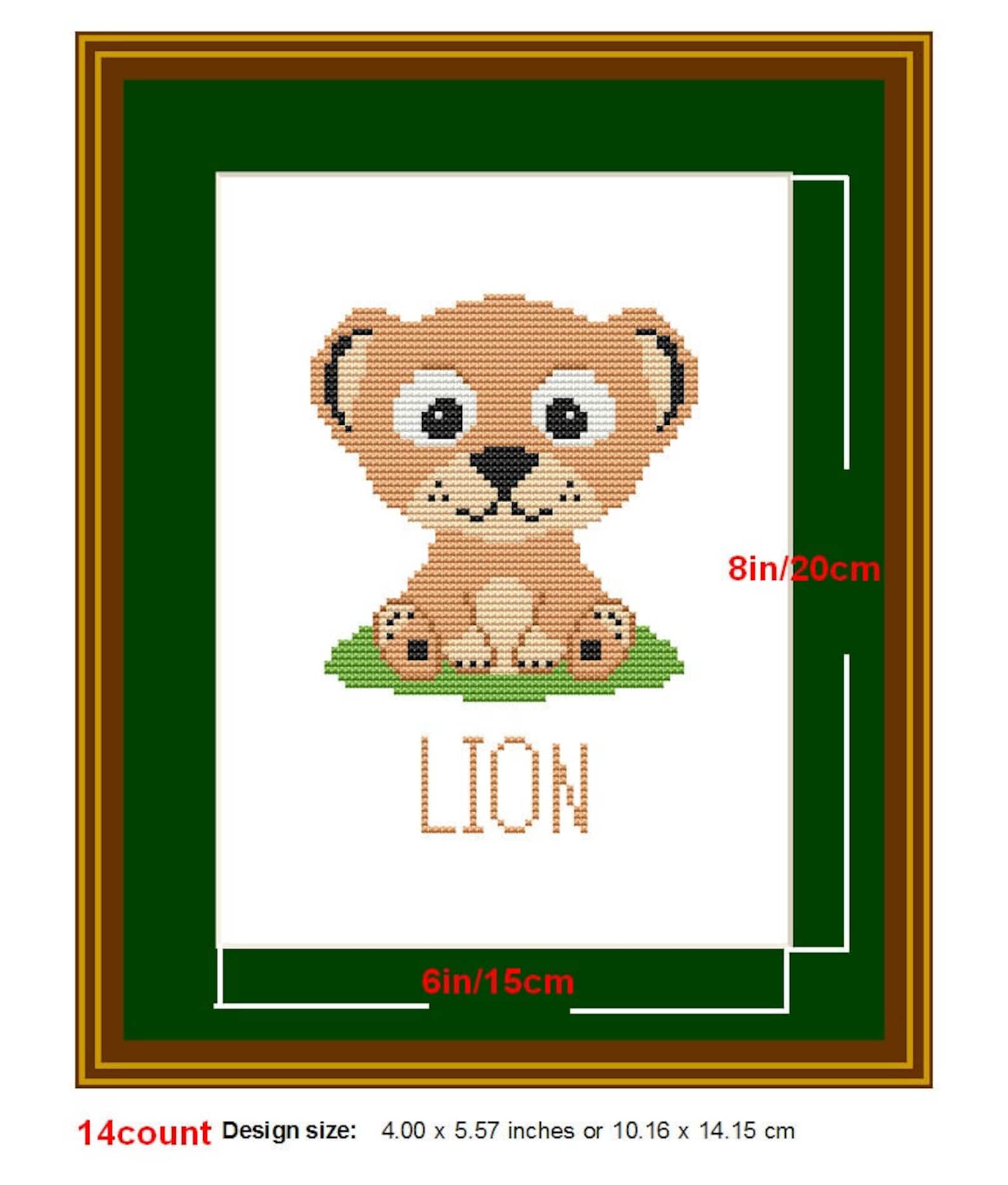 Cross stitch baby patterns Safari Nursery Lion xstitch Animals Etsy