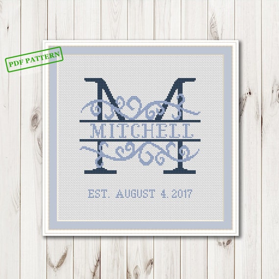 Wedding Cross Stitch Pattern Personalized Wedding Embroidery Etsy