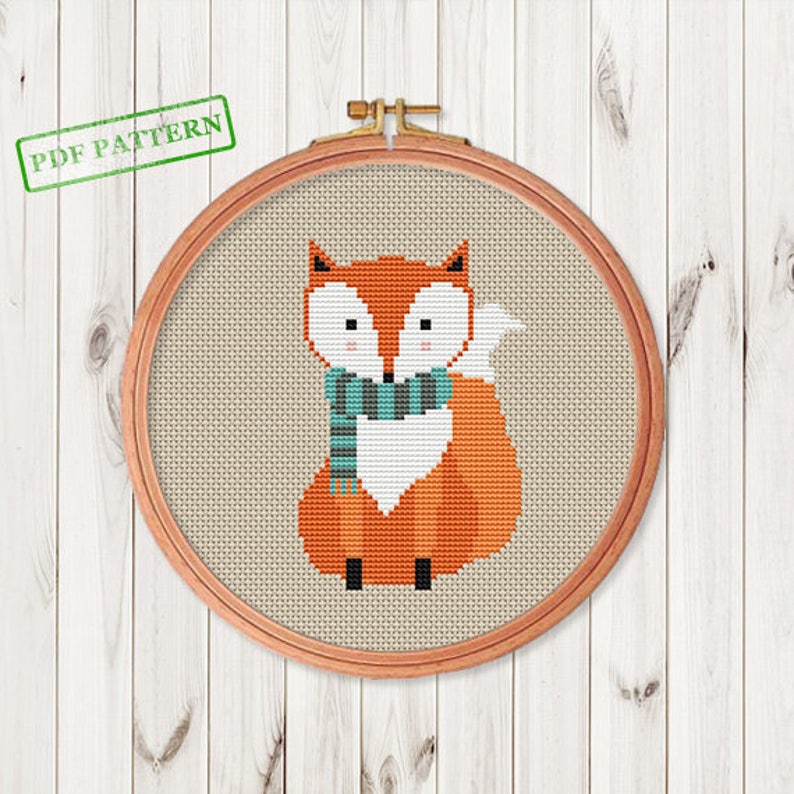 Fox Cross Stitch Pattern Woodland Animal Cross Stitch Forest Animals Cross Stitch Pattern Autumn Cross Stitch Design Pdf Pattern Crewel Sewing Needlecraft Aabenthus Cbs Dk