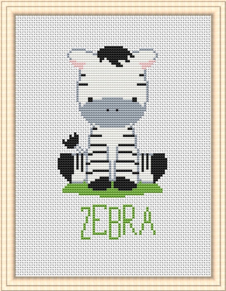 Cross stitch baby patterns Safari Jungle Nursery Zebra xstitch Etsy