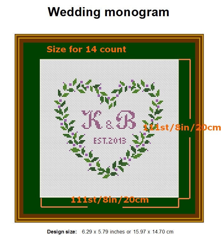 Modern Cross Stitch Wedding Pattern Embroidery Wedding chart Etsy