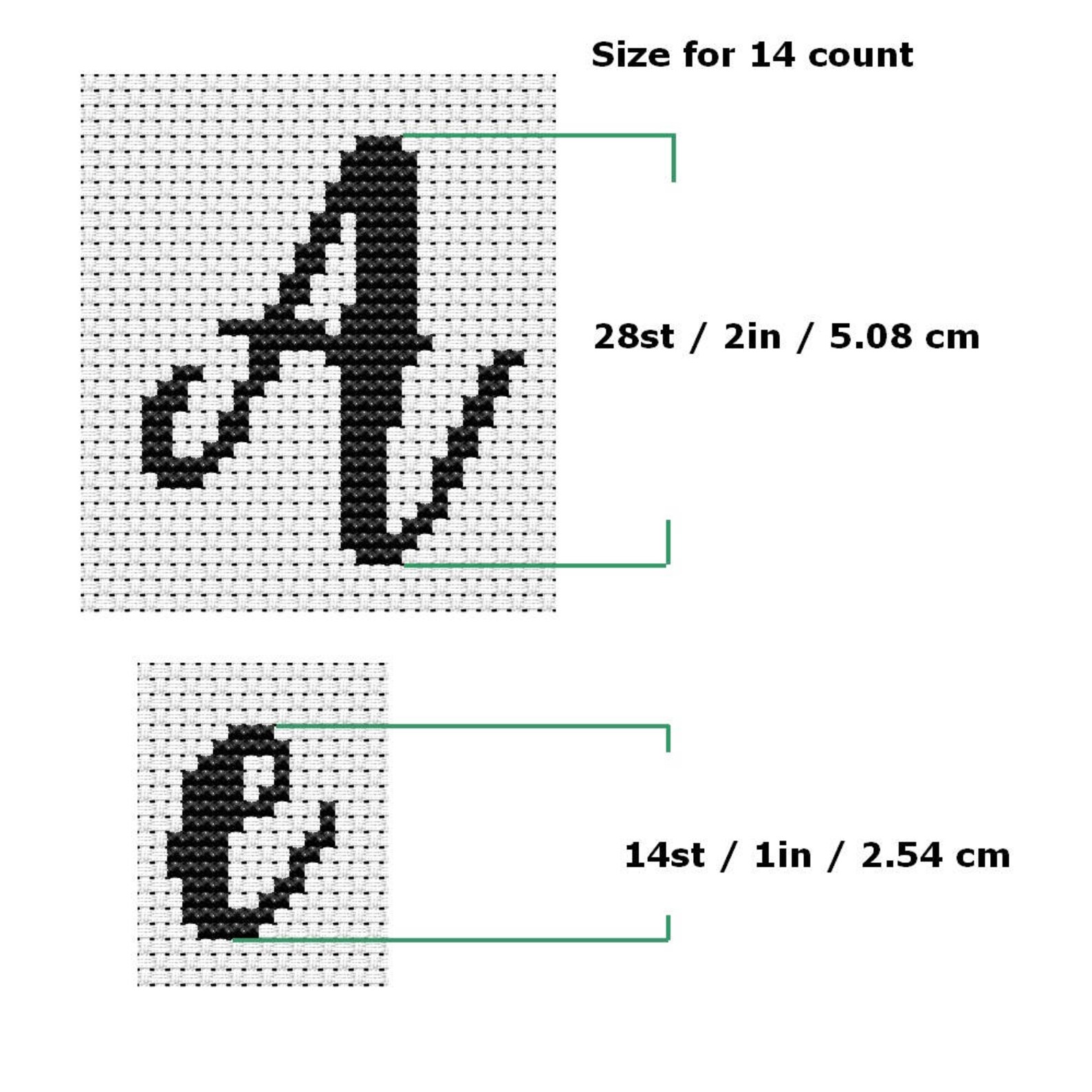 Cross Stitch Alphabet Pattern Modern Xstitch Font Chart Cross Etsy