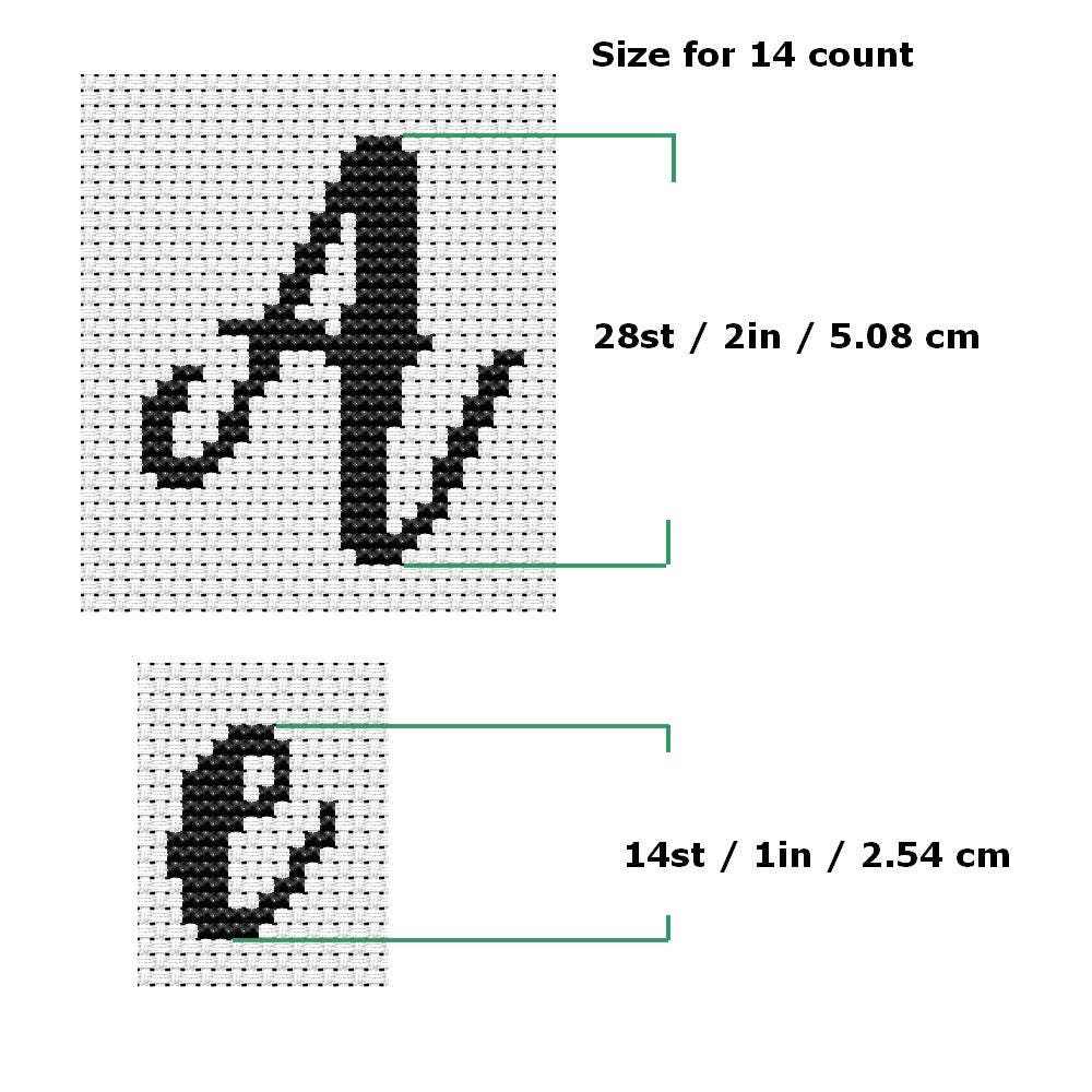 Cross Stitch Alphabet Pattern Modern Xstitch Font Chart Cross Etsy