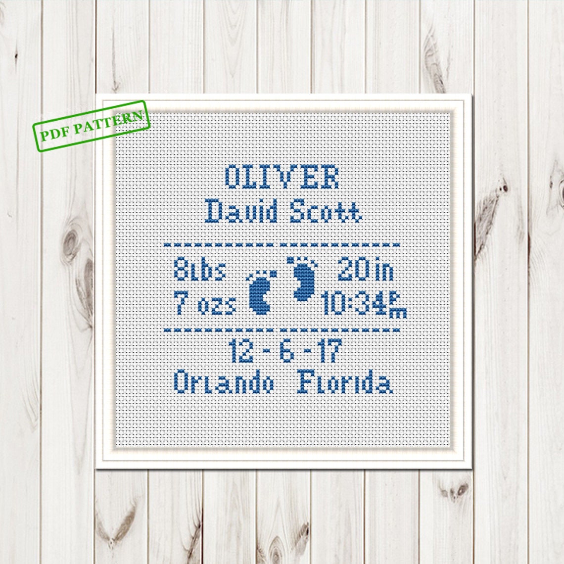 Feet Birth Announcement Cross Stitch Pdf Pattern Birth Sampler Etsy