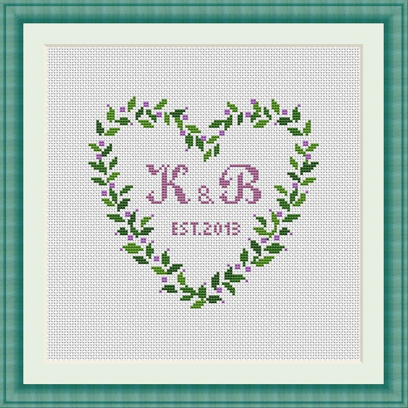 Modern Cross Stitch Wedding Pattern Embroidery Wedding chart Etsy