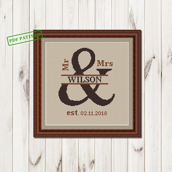 Cross Stitch Wedding Patern Custom Wedding Gifts For Couple Etsy